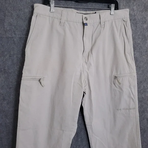 Quiksilver Khaki Baggy Patch Mens Cargo Size Pants 36 x 30 Vtg Y2K 90s 2000s